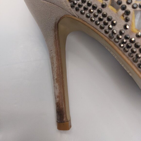 Betsey Johnson Crystal Women's Stiletto Ankle Booties Evening Wedding Size 37 - Picture 6 of 15